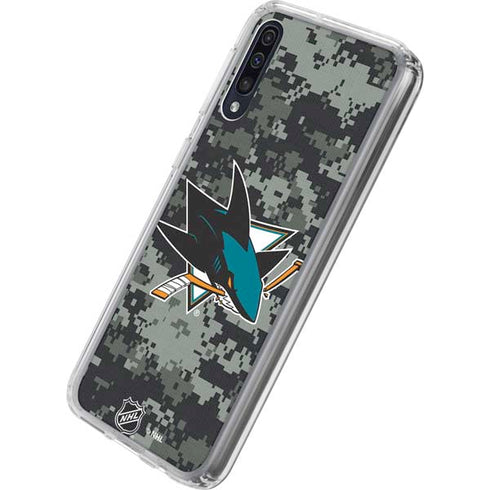 NHL San Jose Sharks Camo Galaxy A50 Clear Case