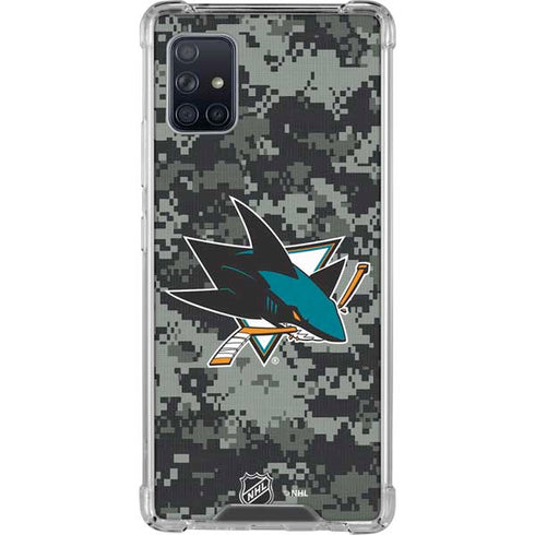 NHL San Jose Sharks Camo Galaxy A51 5G Clear Case