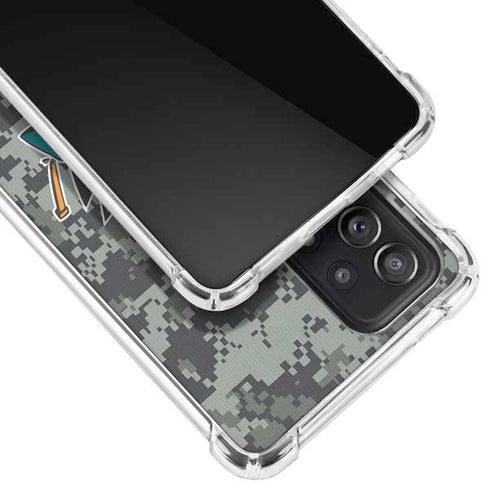 NHL San Jose Sharks Camo Galaxy A52 5G Clear Case