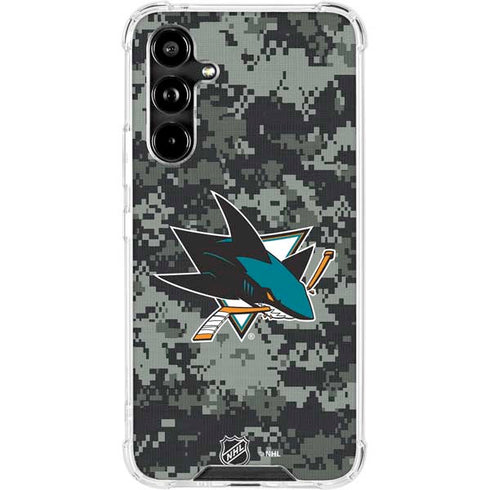 NHL San Jose Sharks Camo Galaxy A54 5G Clear Case