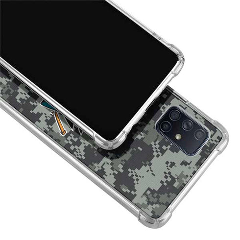 NHL San Jose Sharks Camo Galaxy A71 5G Clear Case