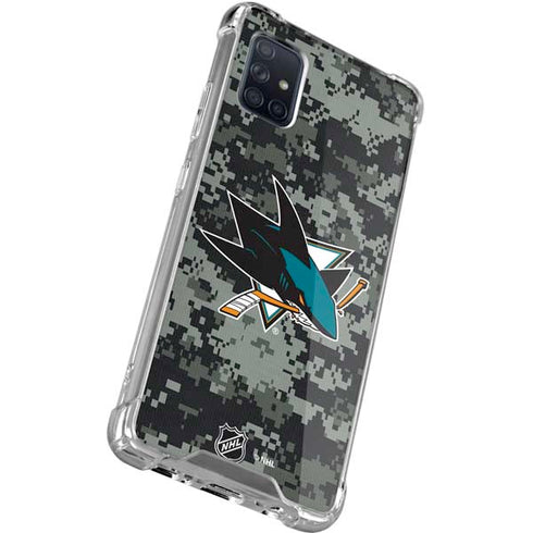 NHL San Jose Sharks Camo Galaxy A71 5G Clear Case