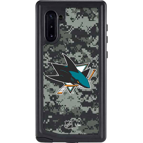 NHL San Jose Sharks Camo Galaxy Note 10 Waterproof Case