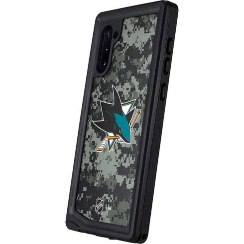 NHL San Jose Sharks Camo Galaxy Note 10 Waterproof Case