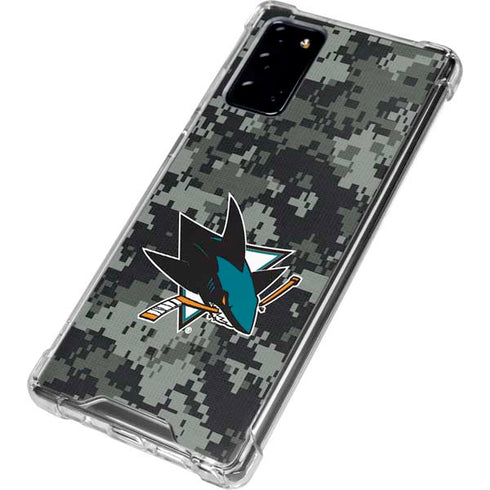 NHL San Jose Sharks Camo Galaxy Note20 5G Clear Case