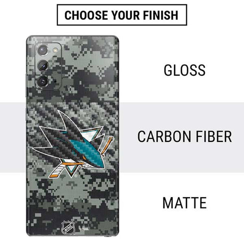 NHL San Jose Sharks Camo Galaxy Note20 5G Skin