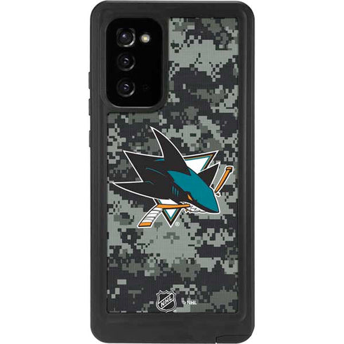 NHL San Jose Sharks Camo Galaxy Note20 5G Waterproof Case