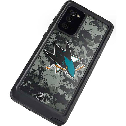 NHL San Jose Sharks Camo Galaxy Note20 5G Waterproof Case