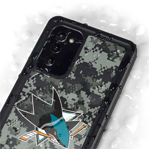 NHL San Jose Sharks Camo Galaxy Note20 5G Waterproof Case