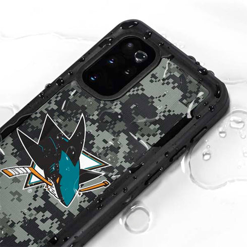 NHL San Jose Sharks Camo Galaxy S20 Plus Waterproof Case