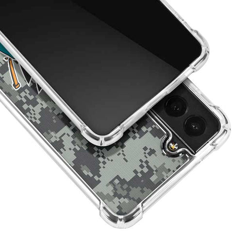 NHL San Jose Sharks Camo Galaxy S21 5G Clear Case