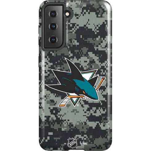 NHL San Jose Sharks Camo Galaxy S21 5G Pro Case