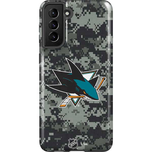 NHL San Jose Sharks Camo Galaxy S21 FE Pro Case