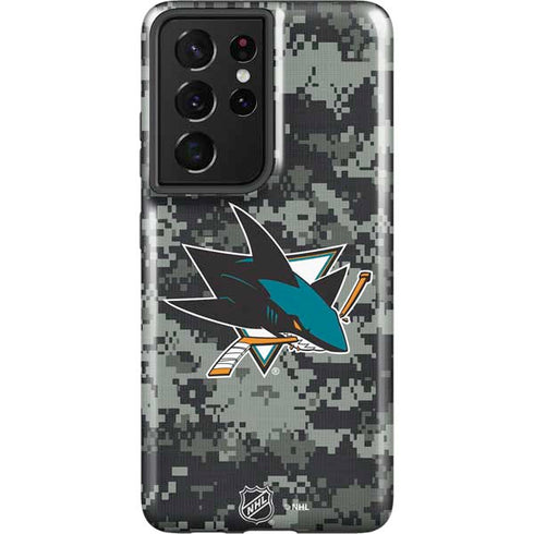 NHL San Jose Sharks Camo Galaxy S21 Ultra 5G Pro Case