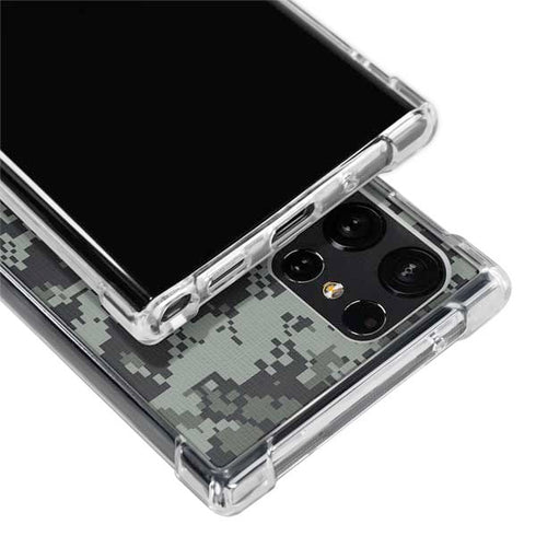 NHL San Jose Sharks Camo Galaxy S22 Ultra Clear Case