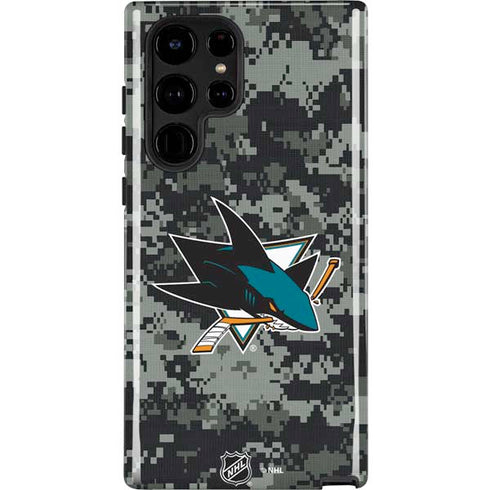 NHL San Jose Sharks Camo Galaxy S22 Ultra Pro Case