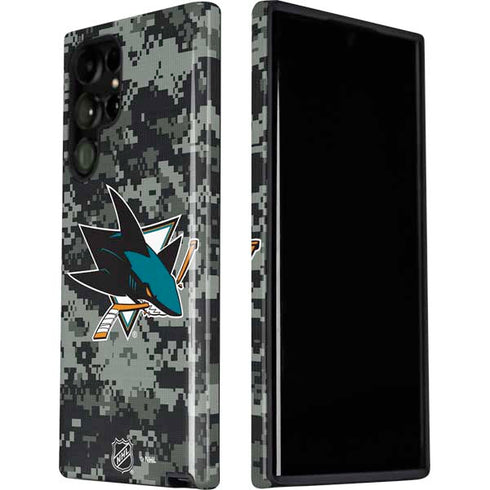 NHL San Jose Sharks Camo Galaxy S22 Ultra Pro Case