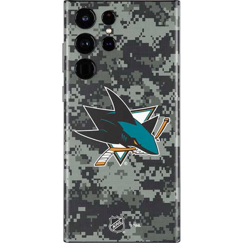 NHL San Jose Sharks Camo Galaxy S22 Ultra Skin