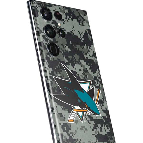 NHL San Jose Sharks Camo Galaxy S22 Ultra Skin