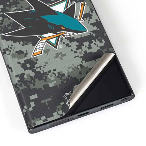 NHL San Jose Sharks Camo Galaxy S22 Ultra Skin