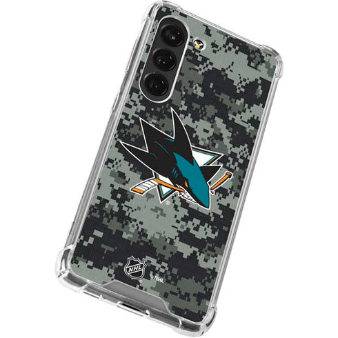 NHL San Jose Sharks Camo Galaxy S23 Clear Case