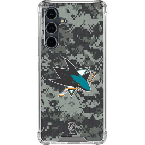 NHL San Jose Sharks Camo Galaxy S23 FE Clear Case