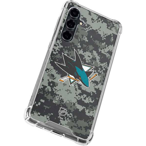 NHL San Jose Sharks Camo Galaxy S23 FE Clear Case