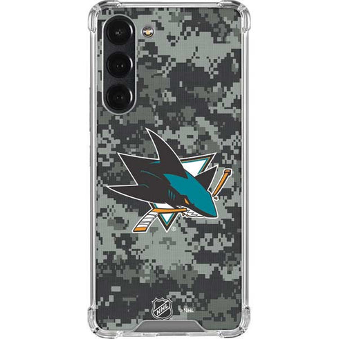 NHL San Jose Sharks Camo Galaxy S23 Plus Clear Case