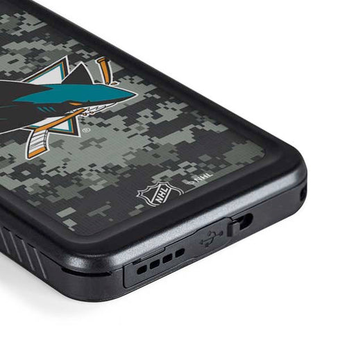 NHL San Jose Sharks Camo Galaxy S23 Plus Waterproof Case