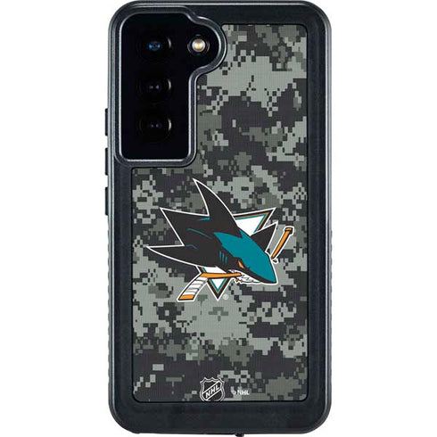 NHL San Jose Sharks Camo Galaxy S23 Waterproof Case