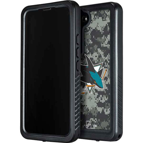 NHL San Jose Sharks Camo Galaxy S23 Waterproof Case