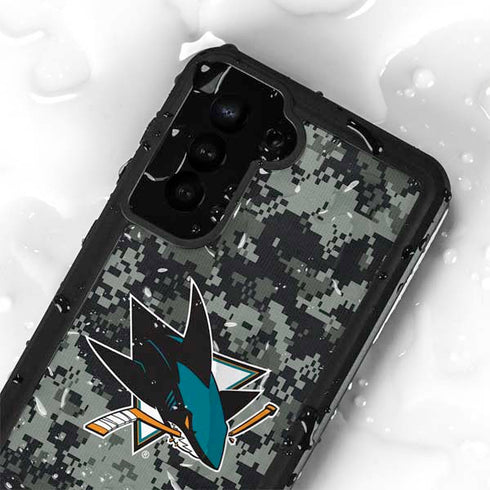 NHL San Jose Sharks Camo Galaxy S23 Waterproof Case