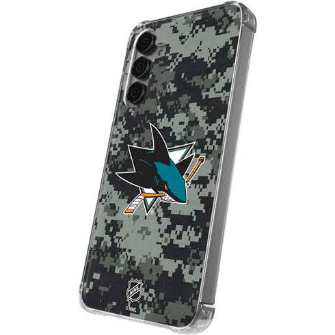 NHL San Jose Sharks Camo Galaxy S24 Plus Clear Case