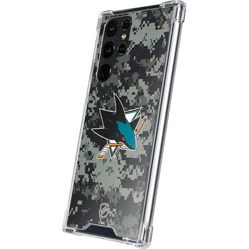 NHL San Jose Sharks Camo Galaxy S24 Ultra Clear Case