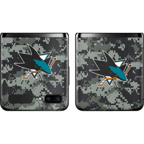 NHL San Jose Sharks Camo Galaxy Z Flip Skin