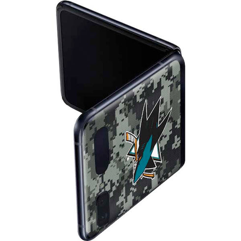 NHL San Jose Sharks Camo Galaxy Z Flip Skin