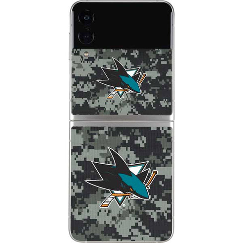 NHL San Jose Sharks Camo Galaxy Z Flip3 5G Skin