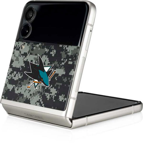 NHL San Jose Sharks Camo Galaxy Z Flip3 5G Skin