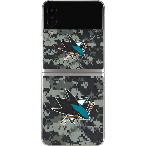 NHL San Jose Sharks Camo Galaxy Z Flip4 5G Skin