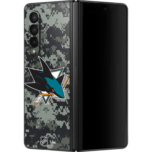 NHL San Jose Sharks Camo Galaxy Z Fold3 5G Skin