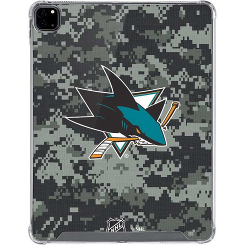NHL San Jose Sharks Camo iPad Pro 12.9in (2020) Clear Case