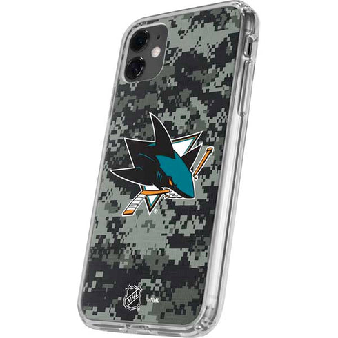 NHL San Jose Sharks Camo iPhone 11 Clear Case