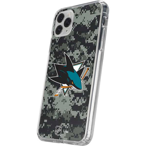 NHL San Jose Sharks Camo iPhone 11 Pro Clear Case