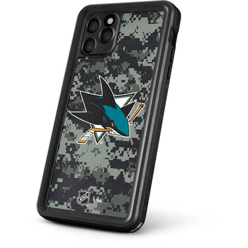 NHL San Jose Sharks Camo iPhone 11 Pro Waterproof Case