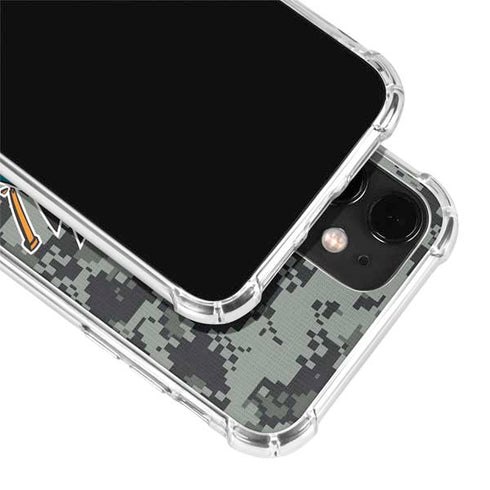 NHL San Jose Sharks Camo iPhone 12 Clear Case