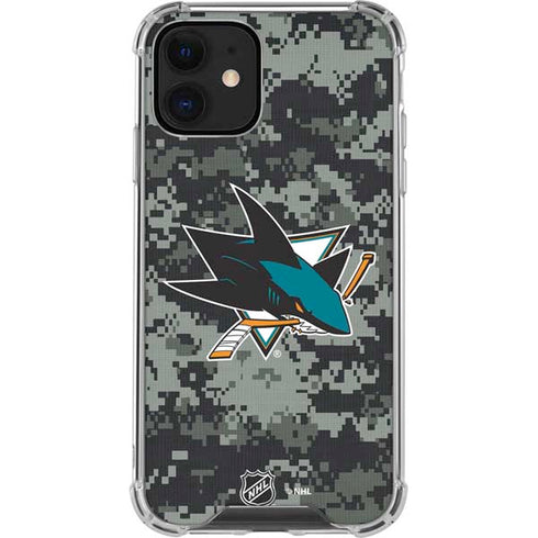 NHL San Jose Sharks Camo iPhone 12 Mini Clear Case