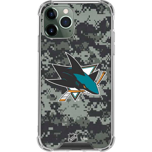 NHL San Jose Sharks Camo iPhone 12 Pro Clear Case