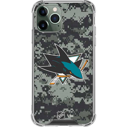 NHL San Jose Sharks Camo iPhone 12 Pro Max Clear Case