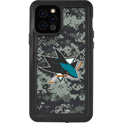 NHL San Jose Sharks Camo iPhone 12 Pro Waterproof Case