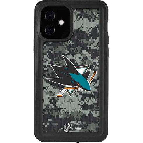 NHL San Jose Sharks Camo iPhone 12 Waterproof Case